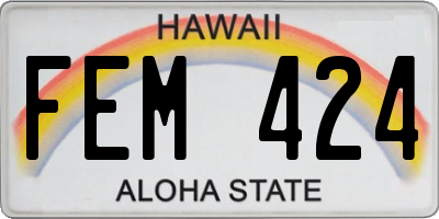 HI license plate FEM424