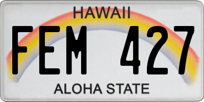 HI license plate FEM427