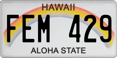HI license plate FEM429