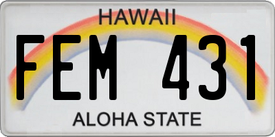 HI license plate FEM431