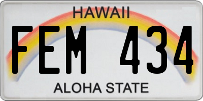 HI license plate FEM434