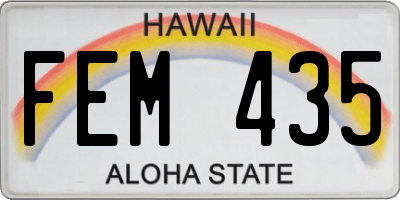 HI license plate FEM435