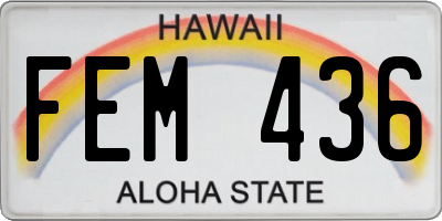 HI license plate FEM436