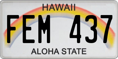 HI license plate FEM437