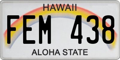HI license plate FEM438