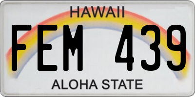 HI license plate FEM439