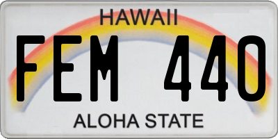 HI license plate FEM440