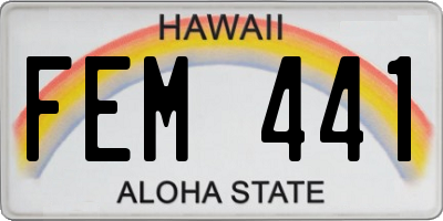 HI license plate FEM441