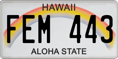 HI license plate FEM443