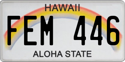 HI license plate FEM446