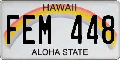 HI license plate FEM448