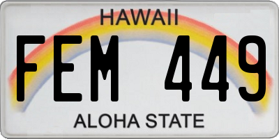 HI license plate FEM449