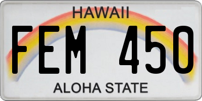 HI license plate FEM450