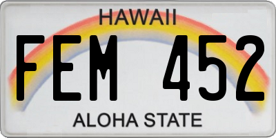 HI license plate FEM452