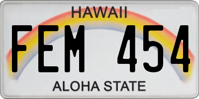 HI license plate FEM454