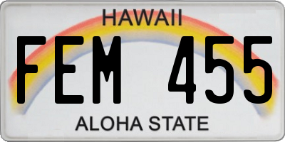 HI license plate FEM455