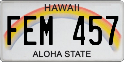 HI license plate FEM457