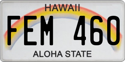 HI license plate FEM460
