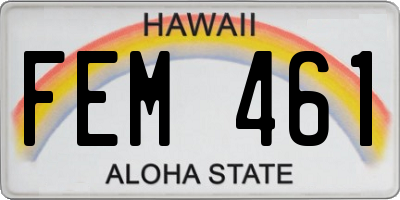 HI license plate FEM461