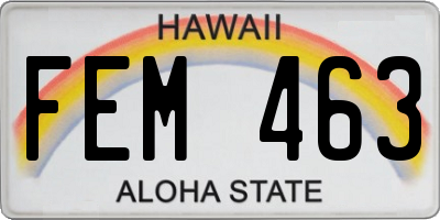 HI license plate FEM463