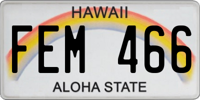 HI license plate FEM466