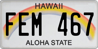 HI license plate FEM467
