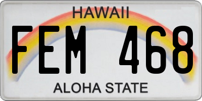 HI license plate FEM468