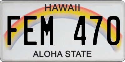 HI license plate FEM470