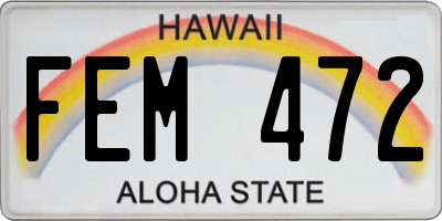 HI license plate FEM472