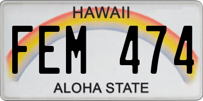 HI license plate FEM474