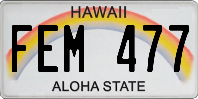 HI license plate FEM477