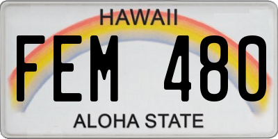 HI license plate FEM480