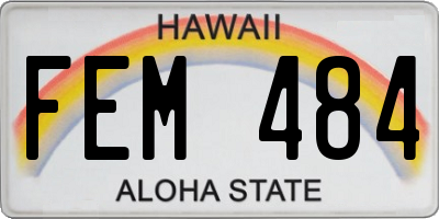 HI license plate FEM484