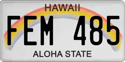HI license plate FEM485