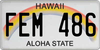 HI license plate FEM486