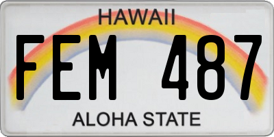HI license plate FEM487