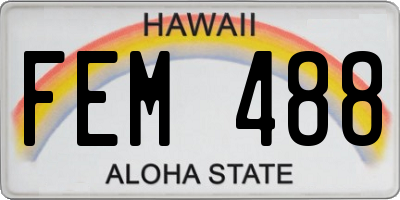 HI license plate FEM488