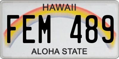 HI license plate FEM489