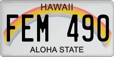 HI license plate FEM490