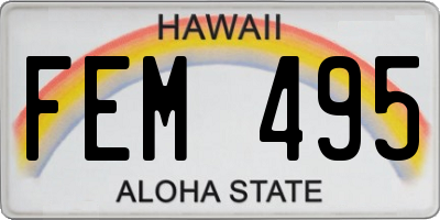HI license plate FEM495