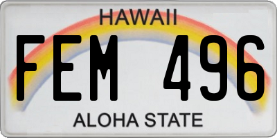HI license plate FEM496