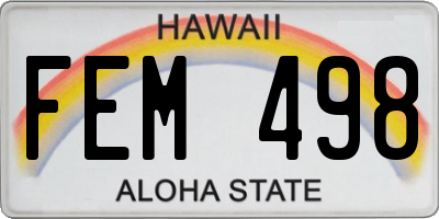 HI license plate FEM498