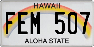 HI license plate FEM507
