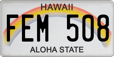 HI license plate FEM508
