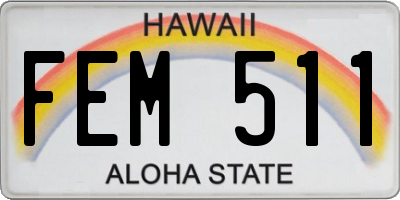 HI license plate FEM511