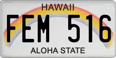 HI license plate FEM516