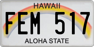HI license plate FEM517