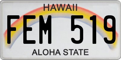 HI license plate FEM519