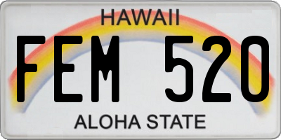 HI license plate FEM520