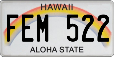 HI license plate FEM522